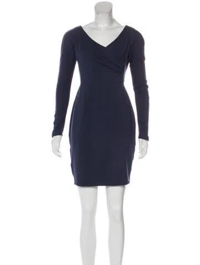 Pre-owned Rachel Roy V-neck Mini Dress In Blue