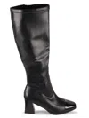 Rachel Roy Women's 66mm Chic Leather Knee High Boots In Black