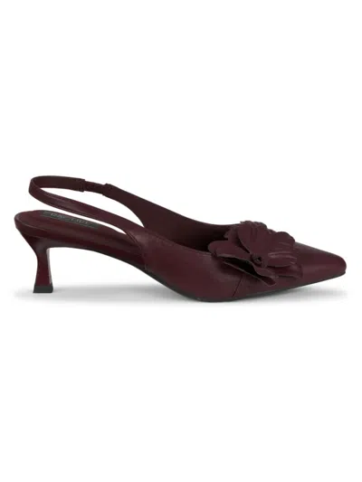 Rachel Roy Women's Grace Floral Kitten Pumps In Burgundy