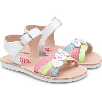 Rachel Shoes Heart Strappy Sandal In White Multi