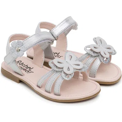 Rachel Shoes Kids' Butterfly Glitter Sandal In Silver