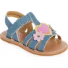 Rachel Shoes Kids' Flower Heart Sandal In Denim/multi