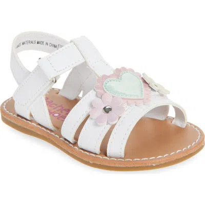Rachel Shoes Kids' Flower Heart Sandal In White/pastel
