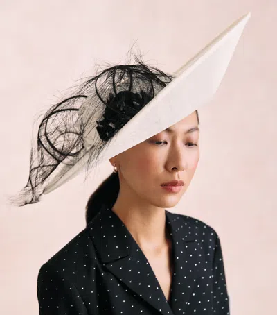 Rachel Trevor-morgan Flower-detail Wide-brim Hat In White