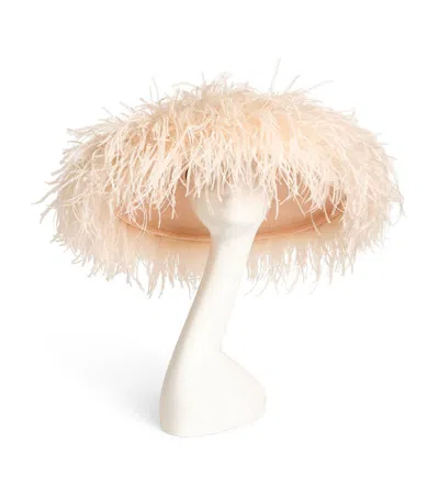 Rachel Trevor-morgan Ostrich Feather Bell Hat Fascinator In Gold