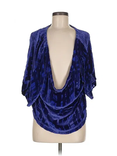 Pre-owned Rachel Zoe 3/4 Sleeve Blouse In Blue