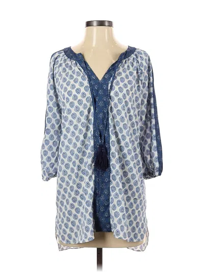 Pre-owned Rachel Zoe 3/4 Sleeve Blouse In Blue