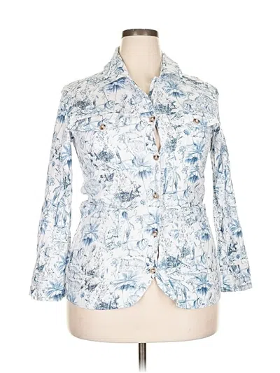 Pre-owned Rachel Zoe 3/4 Sleeve Blouse In Blue