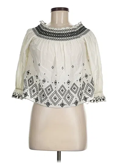 Pre-owned Rachel Zoe 3/4 Sleeve Blouse In Ivory
