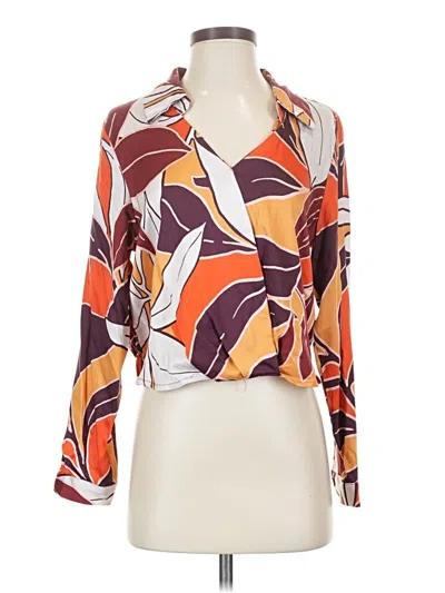 Pre-owned Rachel Zoe 3/4 Sleeve Blouse In Orange