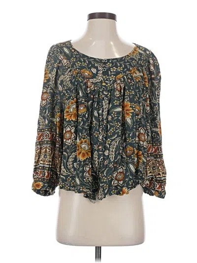 Pre-owned Rachel Zoe 3/4 Sleeve Blouse In Teal