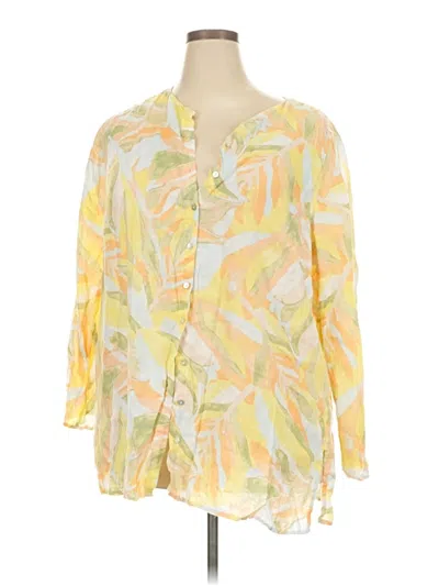 Pre-owned Rachel Zoe 3/4 Sleeve Blouse In Yellow