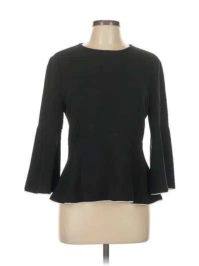 Pre-owned Rachel Zoe 3/4 Sleeve Top Black Boatneck Tops