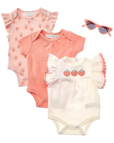Rachel Zoe Kids' 3pc Bodysuit Set In Pink