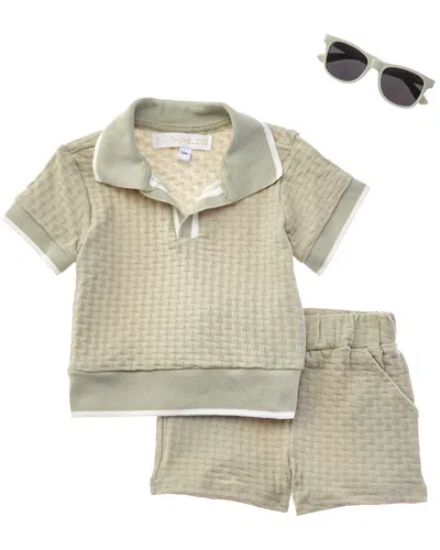Rachel Zoe Kids' 3pc Knit Top & Short Set In Blue