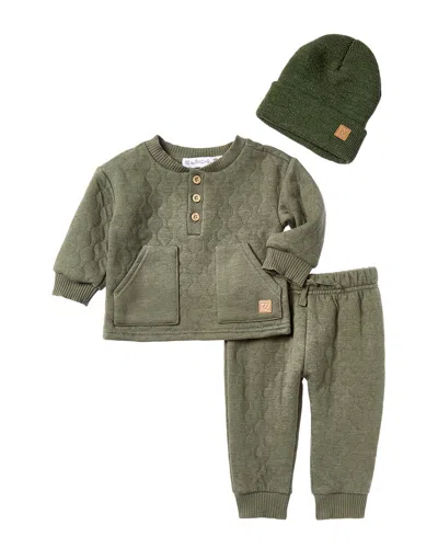 Rachel Zoe 3pc Quilted Jogger Set In Green