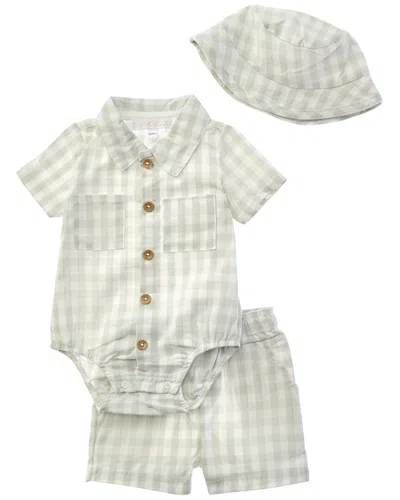 Rachel Zoe Kids' 3pc Romper & Short Set In Neutral