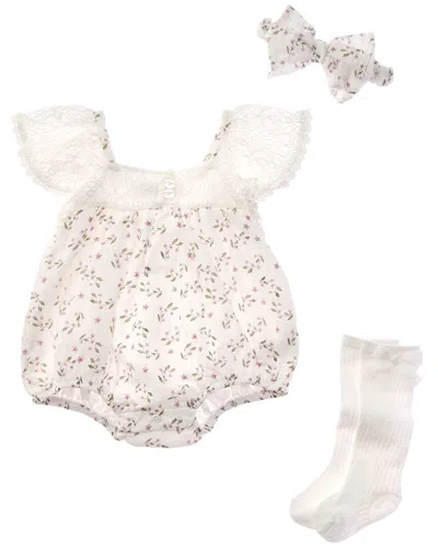 Rachel Zoe Kids' 3pc Romper Set In White