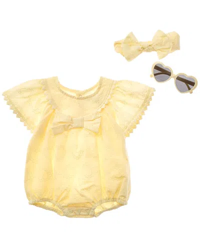 Rachel Zoe Kids' 3pc Romper Set In Yellow