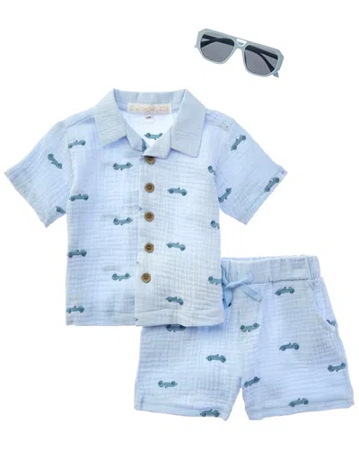 Rachel Zoe Kids' 3pc Top & Short Set In Blue