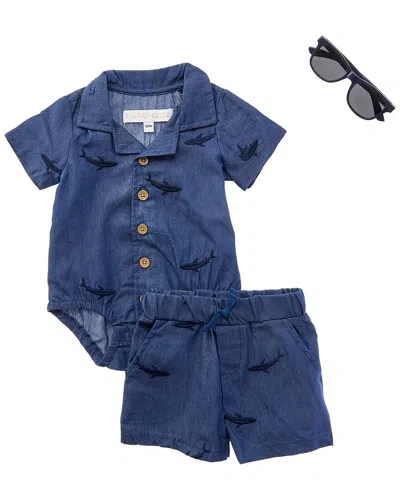 Rachel Zoe Kids' 3pc Top & Short Set In Blue