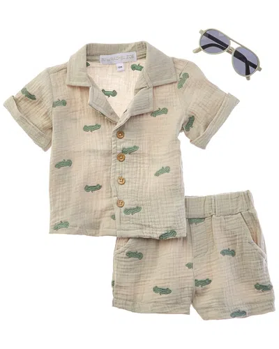 Rachel Zoe Kids' 3pc Top & Short Set In Brown