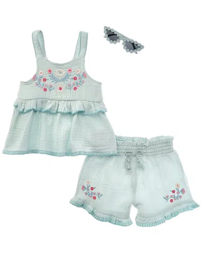 Rachel Zoe Kids' 3pc Top, Short, & Glasses Set In Blue