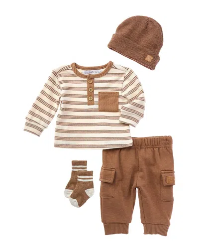 Rachel Zoe 4pc Brushed Thermal Set In Brown