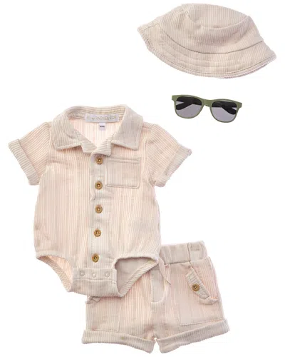 Rachel Zoe Kids' 4pc Romper & Short Set In Neutral