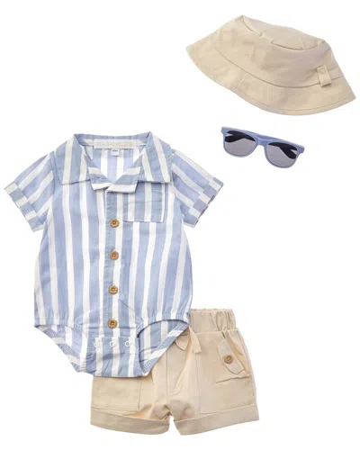 Rachel Zoe Kids' 4pc Romper & Short Set In White