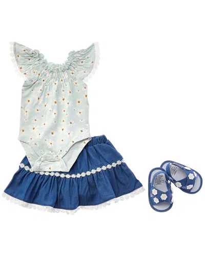 Rachel Zoe Kids' 4pc Romper & Skirt Set In Brown