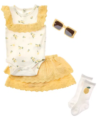 Rachel Zoe Kids' 4pc Romper & Skirt Set In Multi