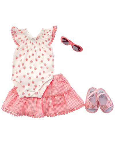 Rachel Zoe Kids' 4pc Romper & Skirt Set In Red