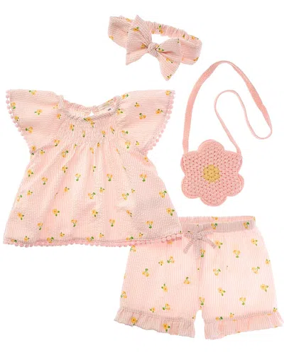 Rachel Zoe Kids' 4pc Short Set In Pink