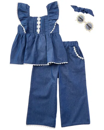 Rachel Zoe Kids' 4pc Top & Pant Set In Blue