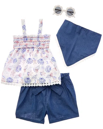 Rachel Zoe Kids' 4pc Top & Short Set In Blue