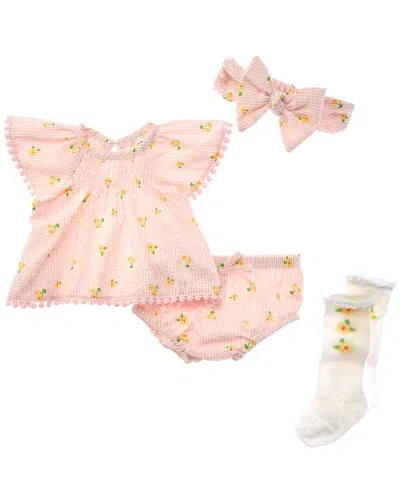 Rachel Zoe Kids' 4pc Top & Short Set In Pink
