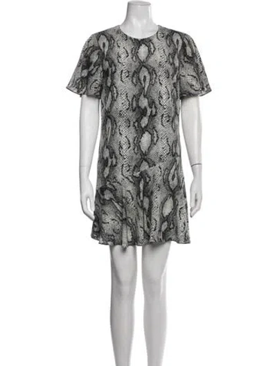 Pre-owned Rachel Zoe Animal Print Mini Dress In Grey