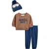 Rachel Zoe Aprés Ski Brushed Fleece Pullover, Joggers & Beanie Set In Multi