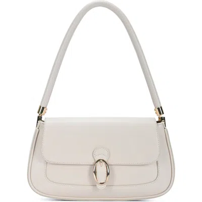 Rachel Zoe Buckle Flap Shoulder Bag In Bone