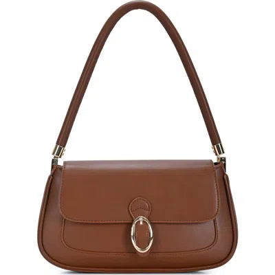 Rachel Zoe Buckle Flap Shoulder Bag In Tan