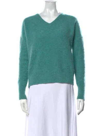 Pre-owned Rachel Zoe Cashmere V-neck Sweater In Green