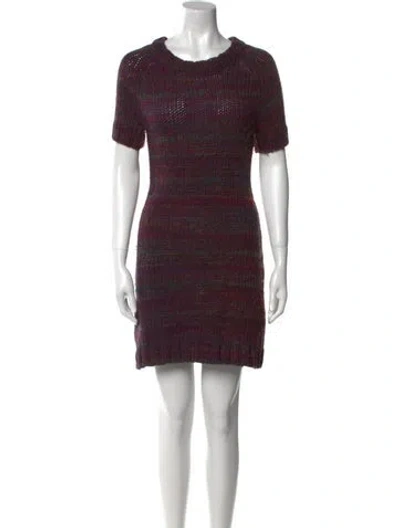 Pre-owned Rachel Zoe Crew Neck Knee-length Dress In Purple