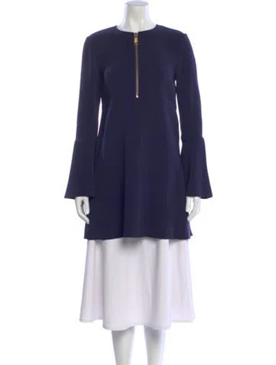 Pre-owned Rachel Zoe Crew Neck Mini Dress In Blue