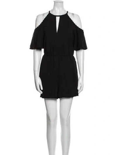 Pre-owned Rachel Zoe Crew Neck Romper In Black