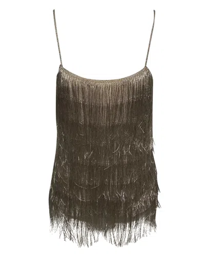 Rachel Zoe Della Fringe Mini Dress In Gold Rayon