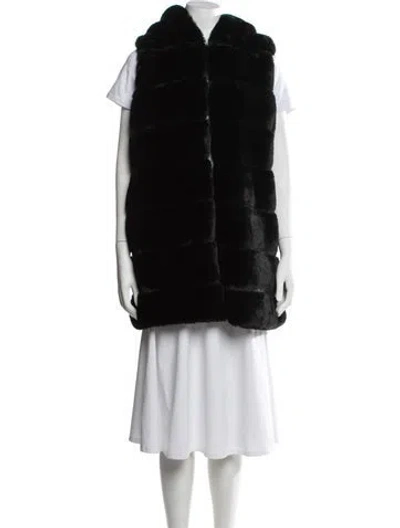 Pre-owned Rachel Zoe Faux Fur Coat W/ Tags In Black