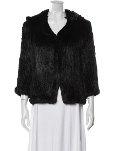 Pre-owned Rachel Zoe Faux Fur Faux Fur Jacket In Black