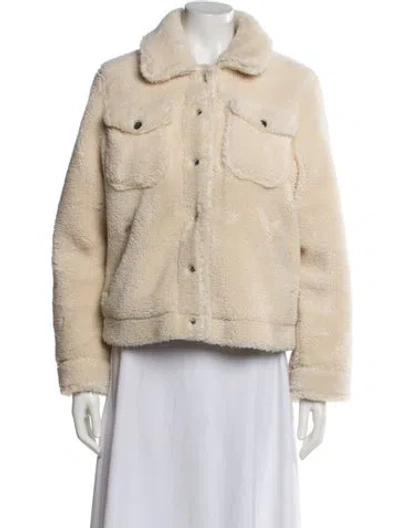 Pre-owned Rachel Zoe Faux Fur Jacket In Neutral