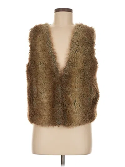 Pre-owned Rachel Zoe Faux Fur Vest In Gold